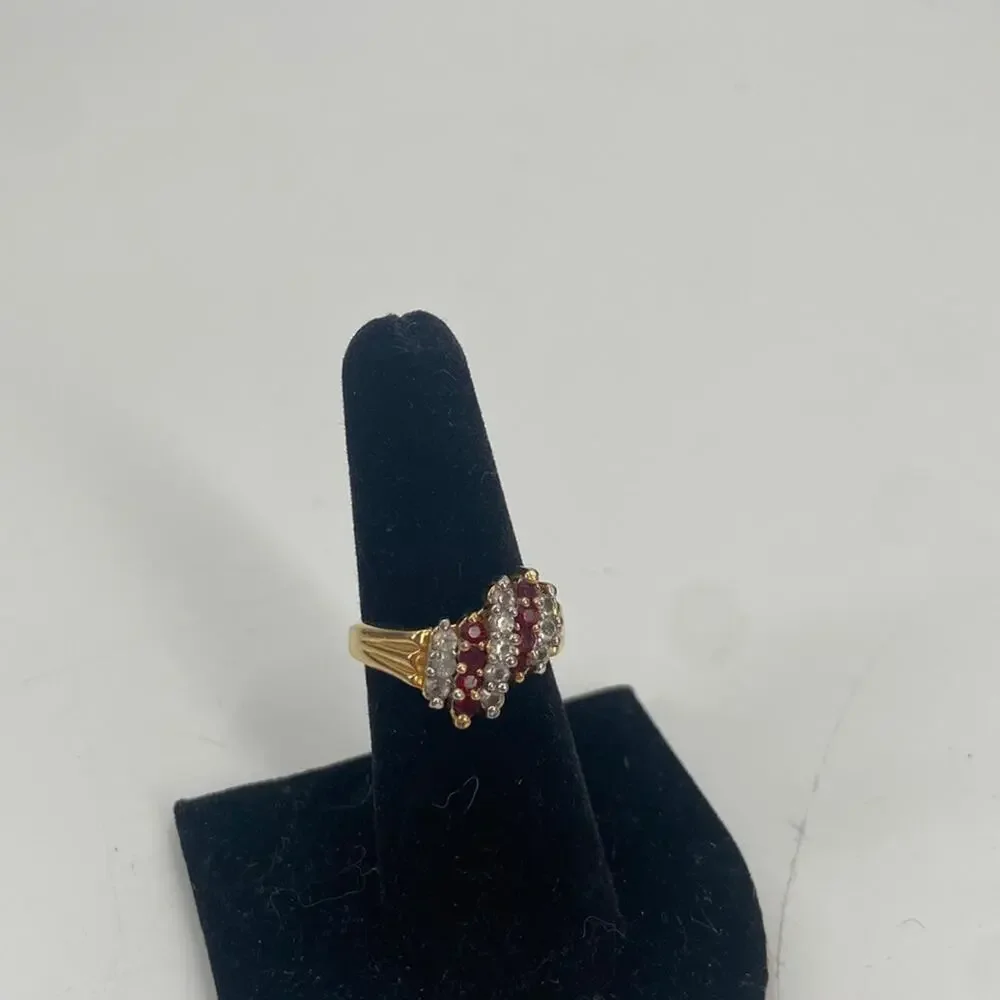 Vintage pave 14 K gold plated Ring Size 7